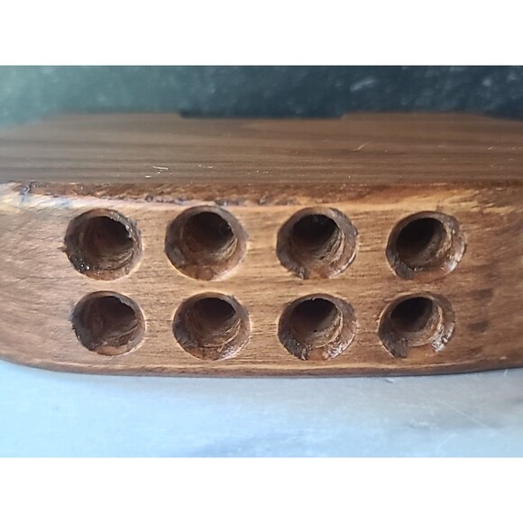 Pen Holder Handmade Wooden Pig Shaped Vintage - Picture 8 of 10